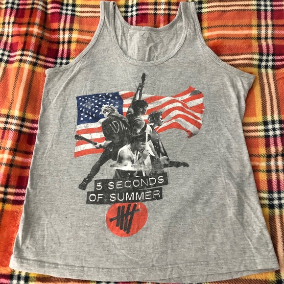 5 Seconds of Summer Gray Graphic Tank - Picture 1 of 3